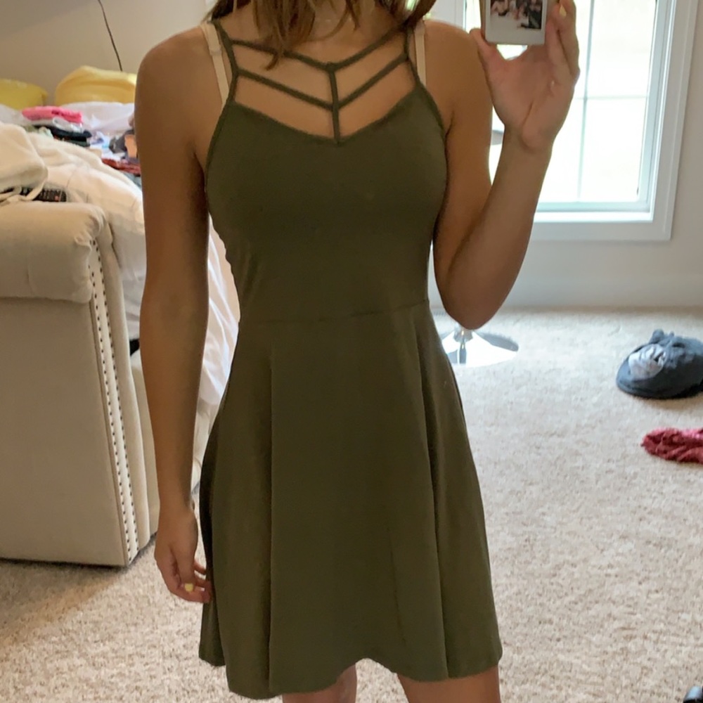 express olive green summer dress